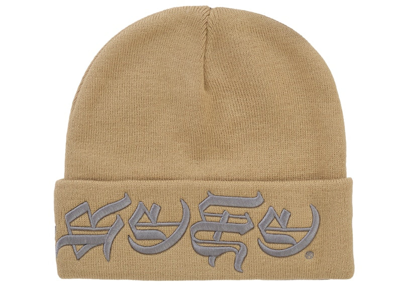 Supreme New Era Blackletter Beanie Tan