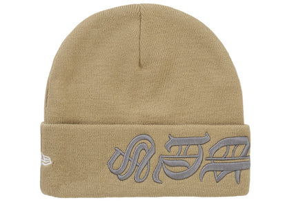 Supreme New Era Blackletter Beanie Tan