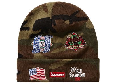 Supreme New Era Championship Beanie Woodland Camo
