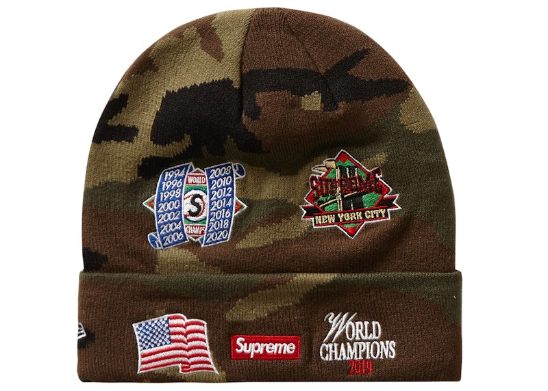 Supreme New Era Championship Beanie Woodland Camo