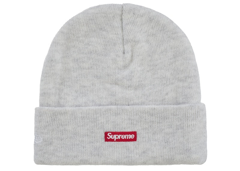 Supreme New Era Classic Logo Shop Beanie Ash Grey
