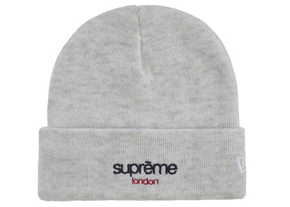 Supreme New Era Classic Logo Shop Beanie Ash Grey