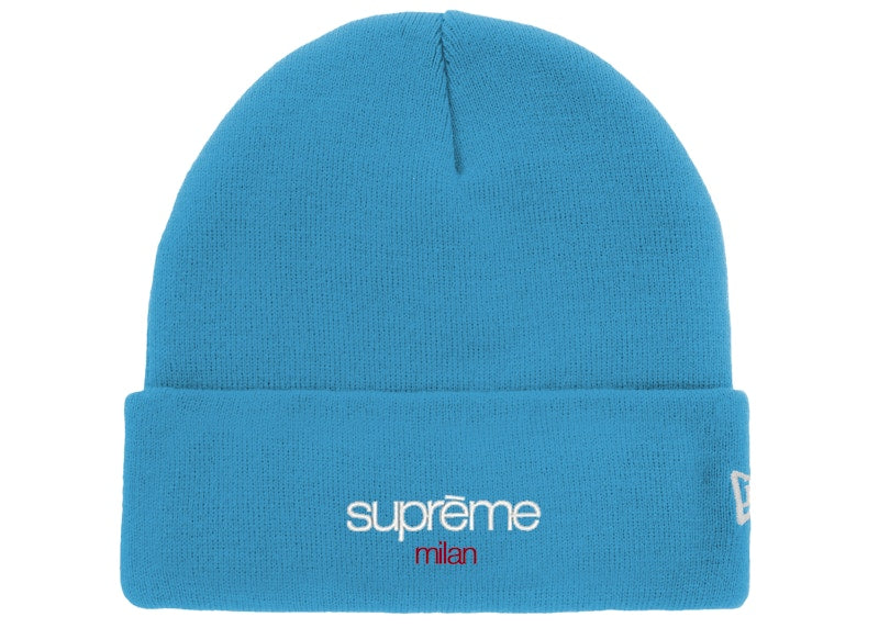Supreme New Era Classic Logo Shop Beanie Light Blue