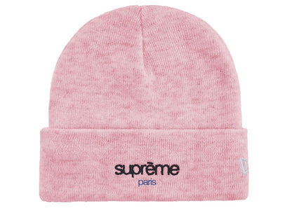 Supreme New Era Classic Logo Shop Beanie Light Pink
