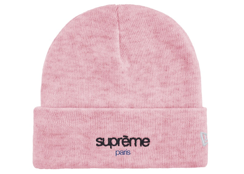 Supreme New Era Classic Logo Shop Beanie Light Pink