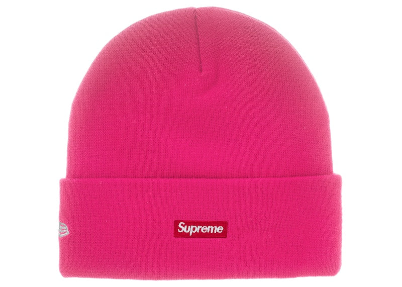 Supreme New Era Classic Logo Shop Beanie Pink
