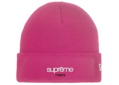 Supreme New Era Classic Logo Shop Beanie Pink