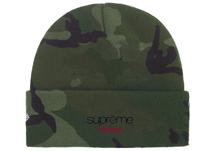 Supreme New Era Classic Logo Shop Beanie Woodland Camo