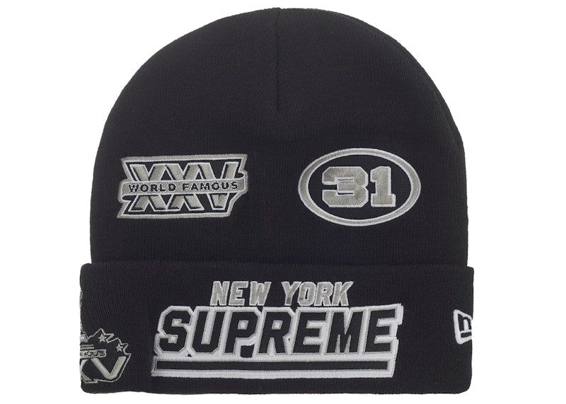 Supreme New Era Football Beanie Black