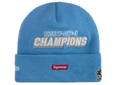 Supreme New Era Football Beanie Light Blue