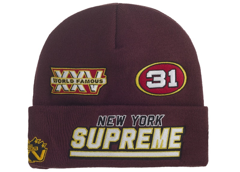 Supreme New Era Football Beanie Red