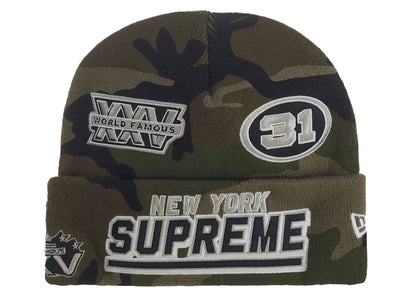 Supreme New Era Football Beanie Woodland Camo