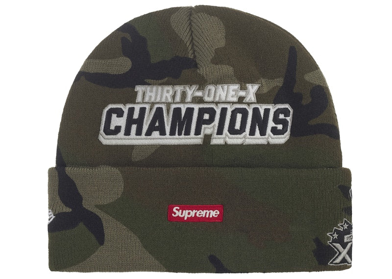 Supreme New Era Football Beanie Woodland Camo