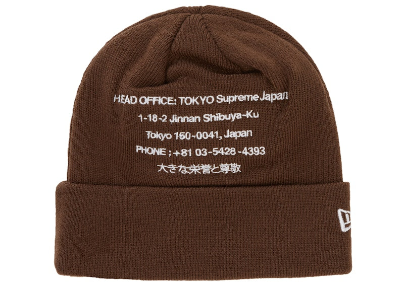Supreme New Era HQ Beanie Brown