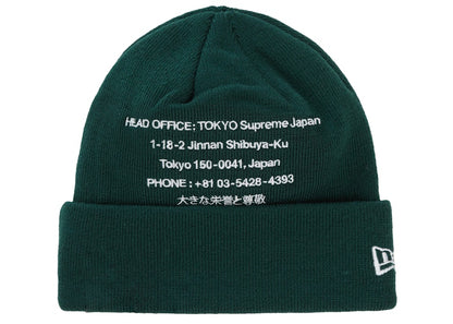 Supreme New Era HQ Beanie Dark Green
