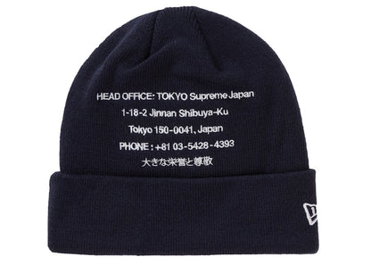 Supreme New Era HQ Beanie Navy