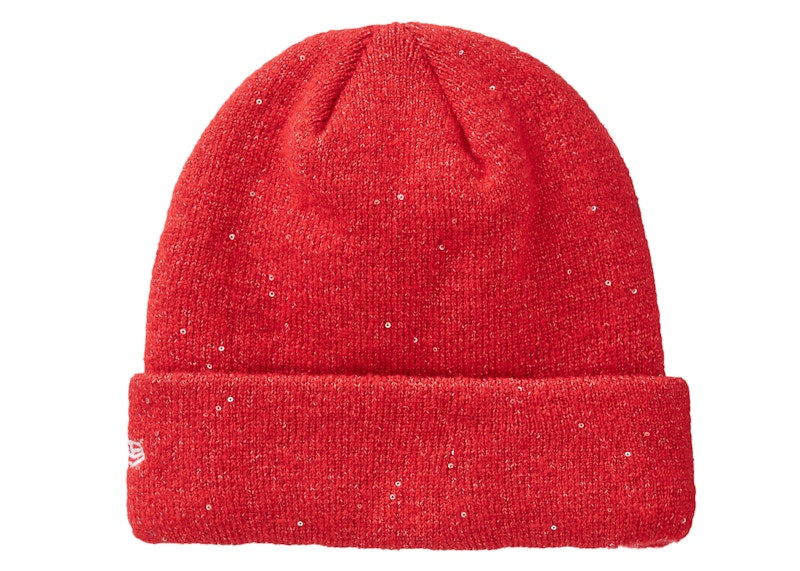 Supreme New Era Metallic Arc Beanie Red