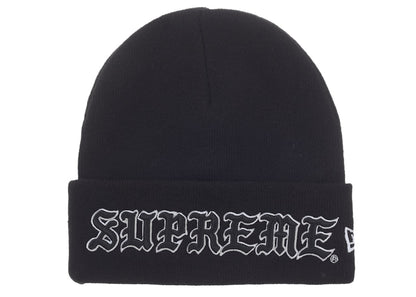 Supreme New Era Old English Beanie Black
