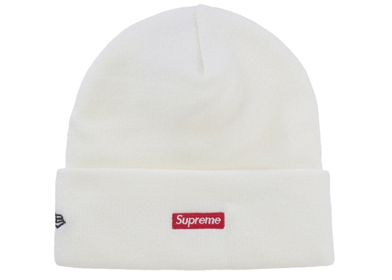 Supreme New Era Old English Beanie White