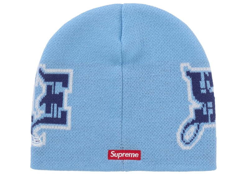 Supreme New Era Outline Beanie Light Blue