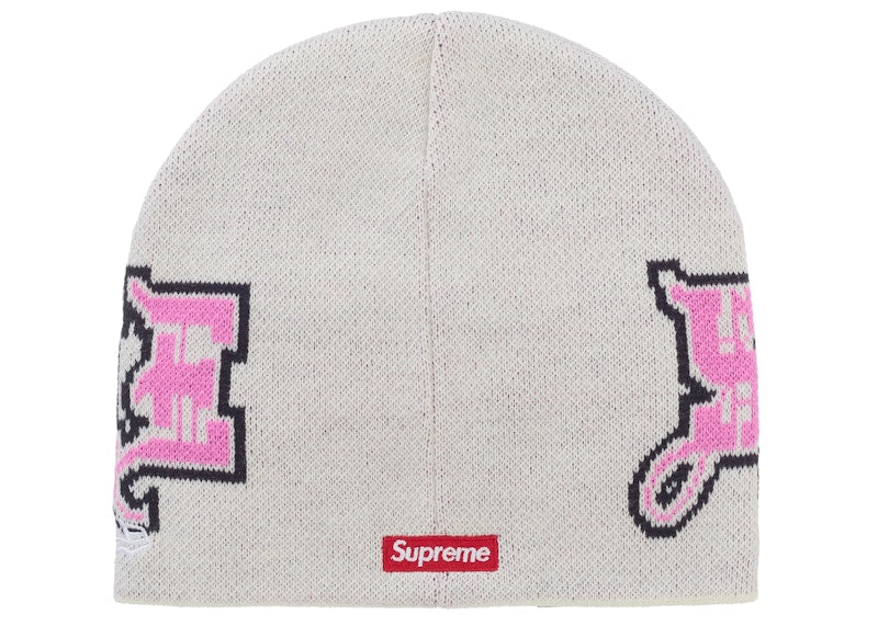 Supreme New Era Outline Beanie White