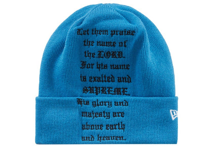 Supreme New Era Psalm Beanie Light Slate
