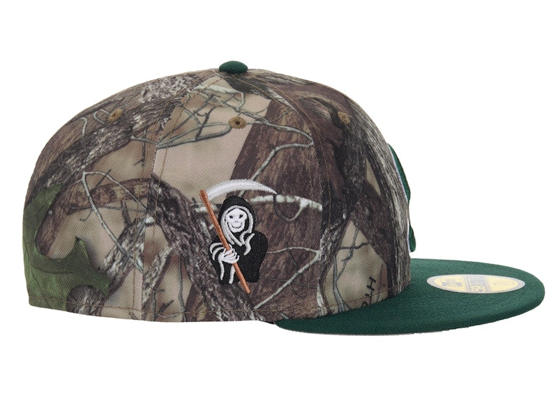 Supreme New Era Reaper S Logo 59Fifty Fitted Hat Woodland Camo