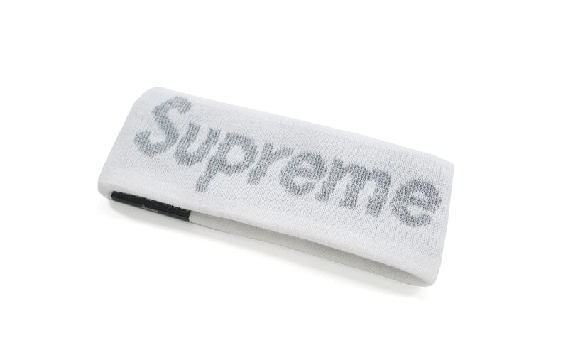 Supreme New Era Reflective Logo Headband (FW 16) White