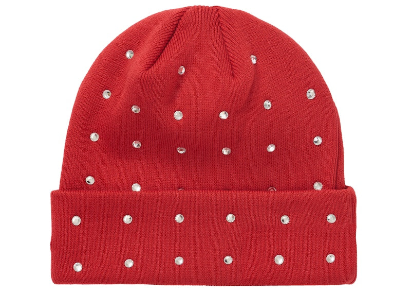 Supreme New Era Rhinestone Beanie Burnt Red
