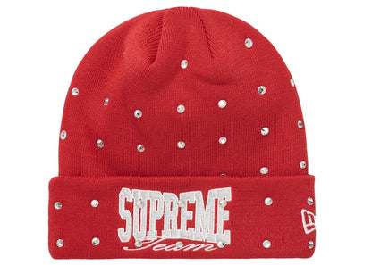 Supreme New Era Rhinestone Beanie Burnt Red