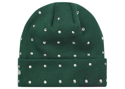 Supreme New Era Rhinestone Beanie Dark Green