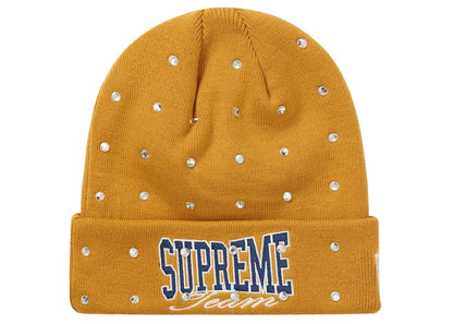 Supreme New Era Rhinestone Beanie Light Mustard