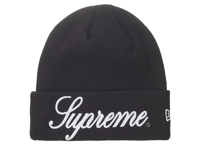 Supreme New Era Script Beanie Black
