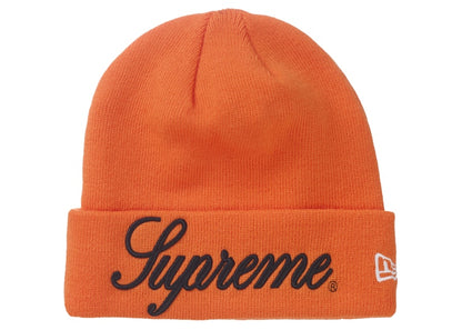 Supreme New Era Script Beanie Orange