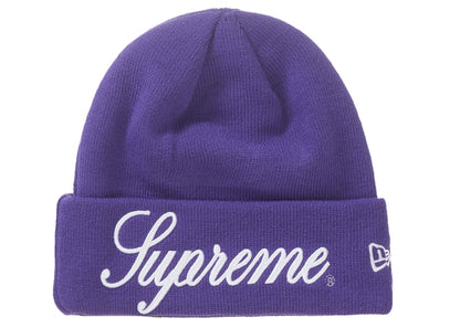 Supreme New Era Script Beanie Purple