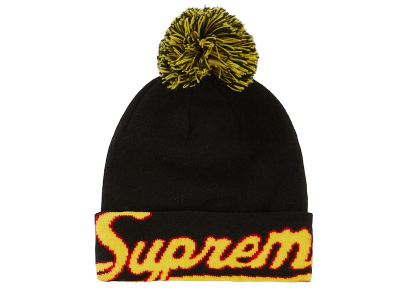 Supreme New Era Script Cuff Beanie Black