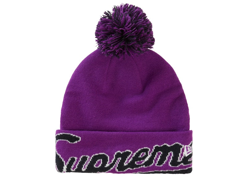 Supreme New Era Script Cuff Beanie Purple