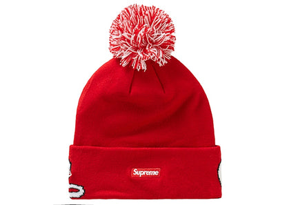Supreme New Era Script Cuff Beanie Red