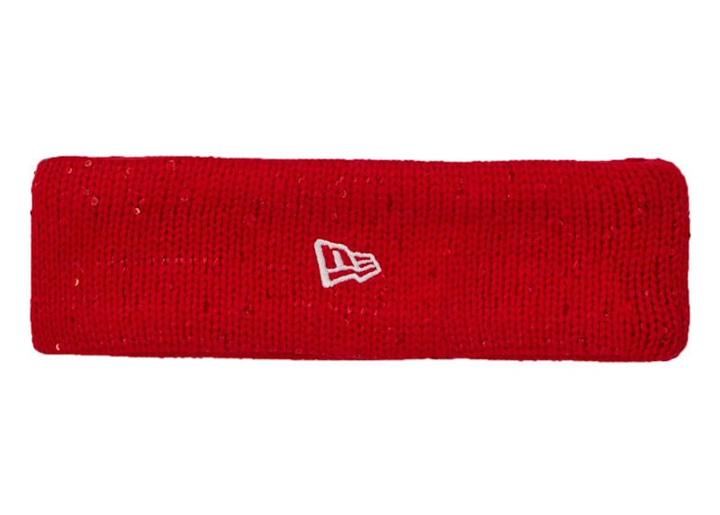 Supreme New Era Sequin Arc Logo Headband Red
