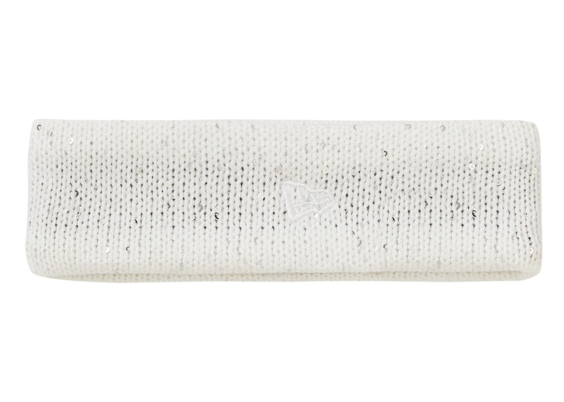 Supreme New Era Sequin Arc Logo Headband White