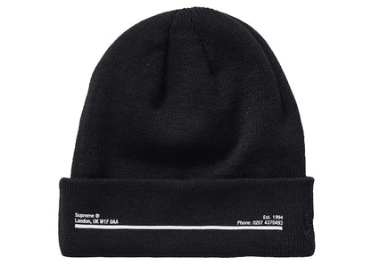 Supreme New Era Shop Beanie Black London