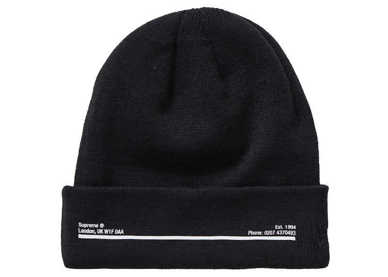 Supreme New Era Shop Beanie Black London