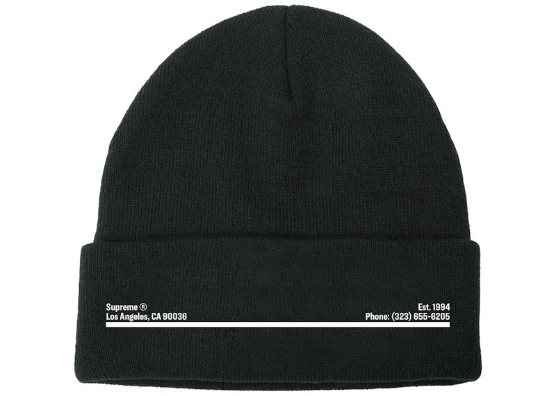 Supreme New Era Shop Beanie Black Los Angeles