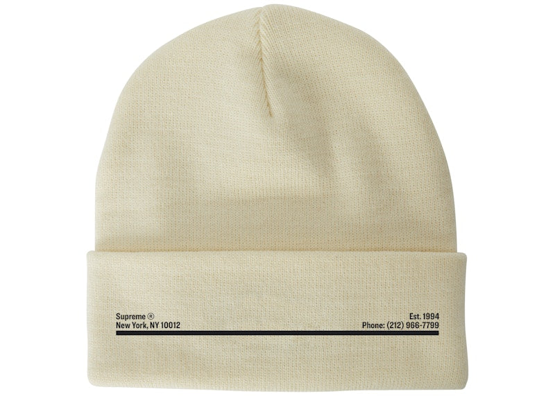 Supreme New Era Shop Beanie Natural New York City