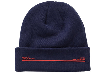 Supreme New Era Shop Beanie Navy London