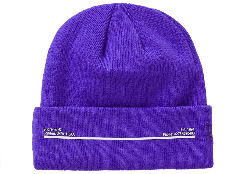 Supreme New Era Shop Beanie Purple London