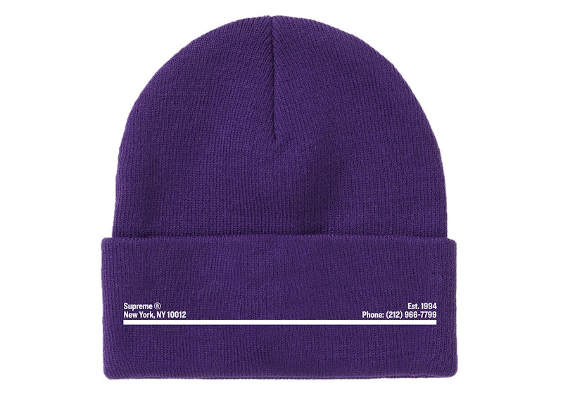 Supreme New Era Shop Beanie Purple New York City