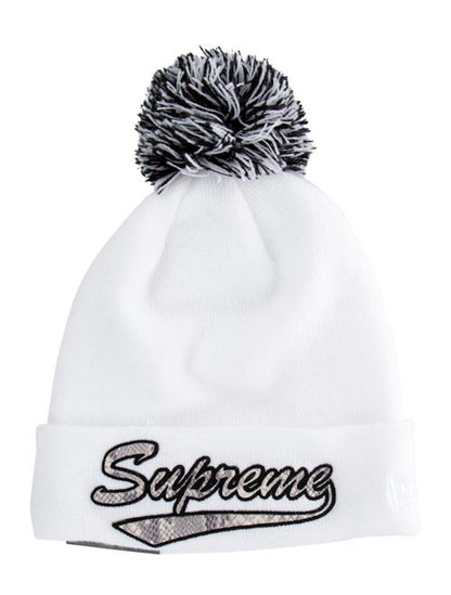 Supreme New Era Snake Script Beanie White