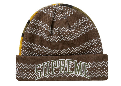 Supreme New Era Split Beanie Brown