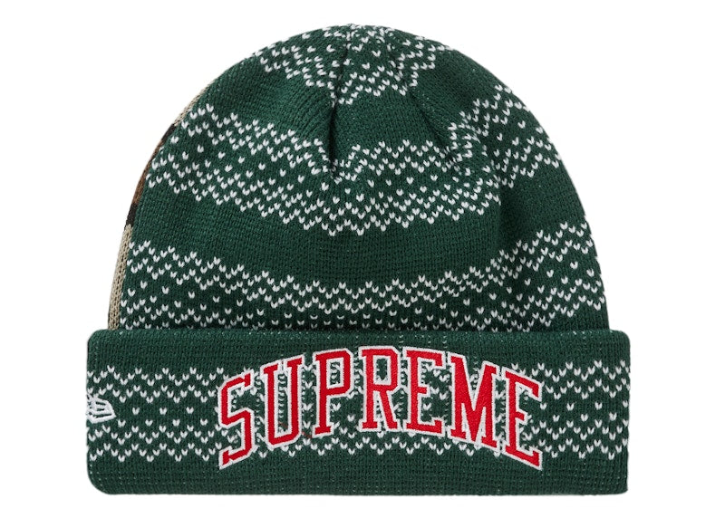 Supreme New Era Split Beanie Green